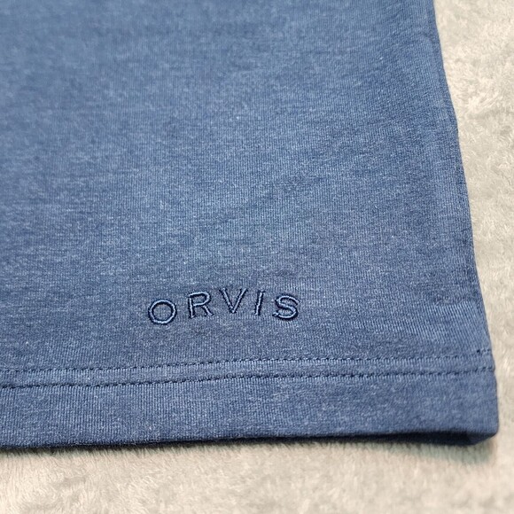 Orvis Men's Two Tone Blue Long Sleeve T-Shirt Adult Size L - Picture 6 of 15